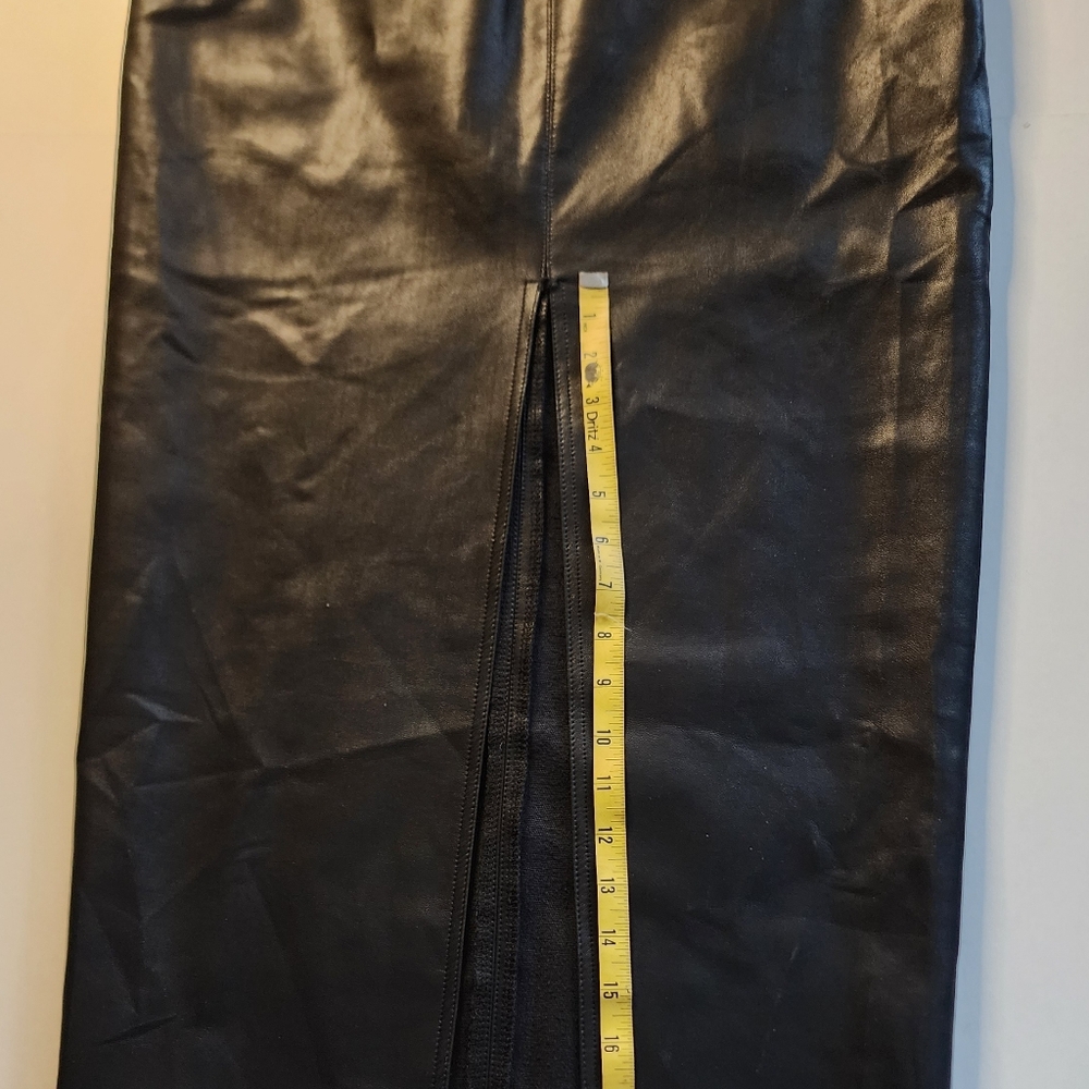 BlackVegan Maxi Leather Skirt - Picture 4 of 11